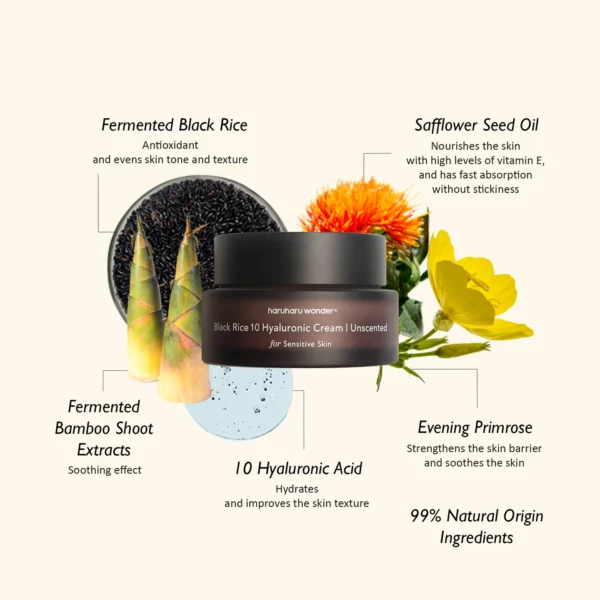 Black Rice 10 Hyaluronic Cream (Unsecented) 50ml - Image 5