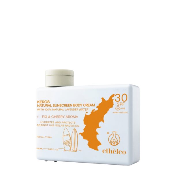 KEROS Body Sunscreen Cream 250ml - Αντηλιακό Με Βιολογικό Ανθόνερο Λεβάντας SPF30